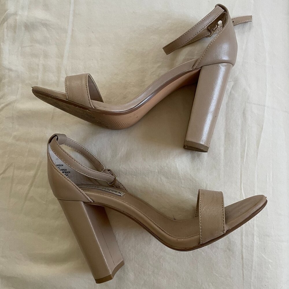 steve madden nude block heel